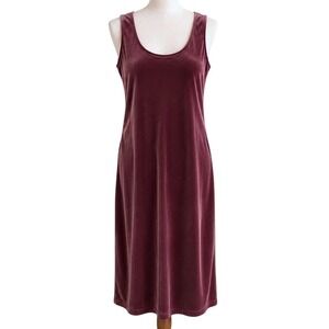 Gap Velvet Midi Dress Womens S Mauve Plum Tie Back Scoop Neck Romantic Holiday